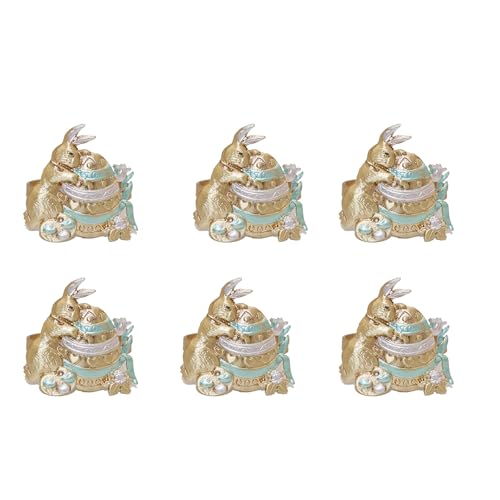 6pcs Schöne Serviettes Schnallen Kaninchen Servietten Ringe Spring Tischdekoration Servietten Schnallen Schnallen von Fluxioxtna