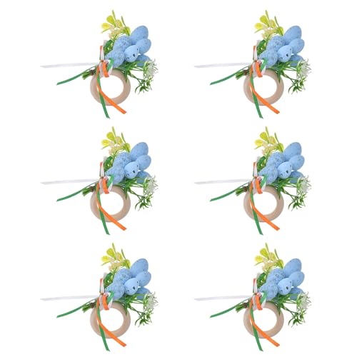 6pieces Oststhemen Holzservietten Ringe Handgefertigtes Holz Eier Dekoration Für Besondere Veranstaltung von Fluxioxtna