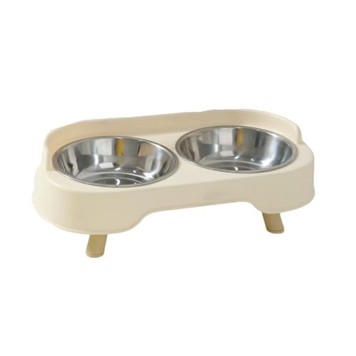 Fluxioxtna Doppelkatzen Fütterungsschale Edelstahl Sofa Formenschale Hunde Stoßdicht Doppelte Schüssel Katzen Wasser Wasser von Fluxioxtna