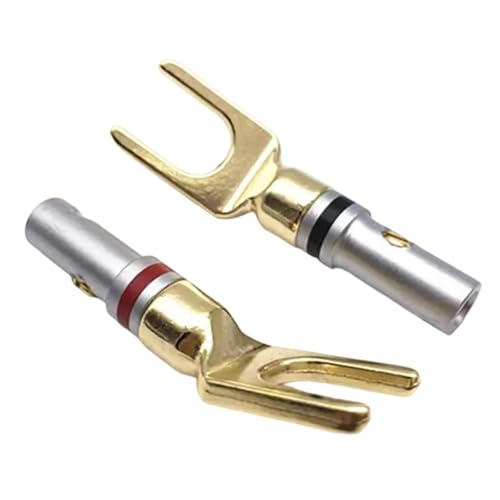 Fluxioxtna 4 Mm Goldplattierte Bananengabelform Lautsprecher Drahtanschluss Für Präzise Hörtests 2PCS Signalübertragung von Fluxioxtna