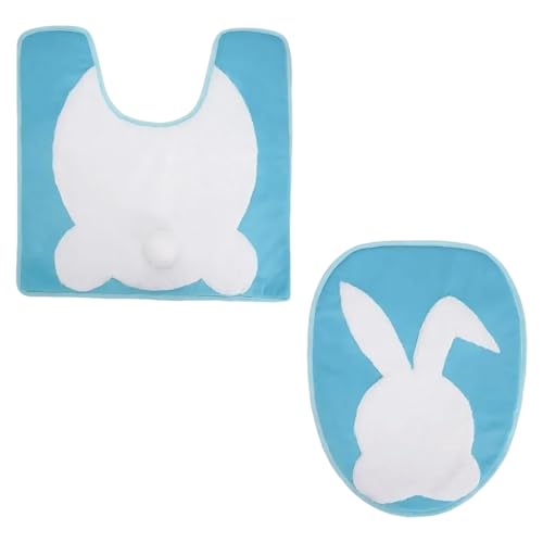 Fluxioxtna Dehnbarer Polyester Toilettensitzabdeckungen Und Toilettenteppich Matte Set Feiertag Verleihen Jedem Badezimmer Urlaubszauber von Fluxioxtna