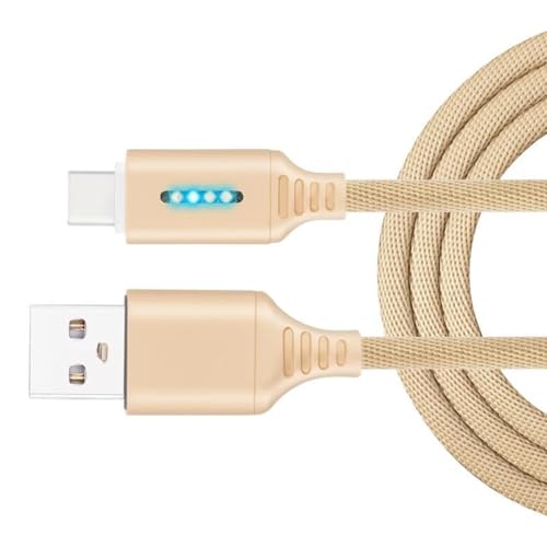 Fluxioxtna Metallladungskabel USB Zu USB C Ladungskabel Mit LED Licht Austausch Für Die Telefon Laptop Kamera Mit LED Statusanzeige von Fluxioxtna