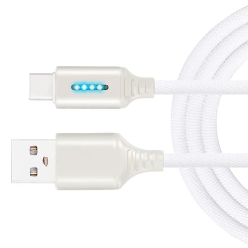 Fluxioxtna Metallladungskabel USB Zu USB C Ladungskabel Mit LED Licht Austausch Für Die Telefon Laptop Kamera Mit LED Statusanzeige von Fluxioxtna