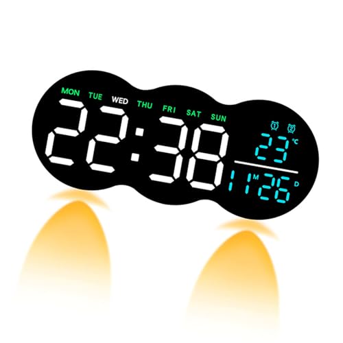 Fluxioxtna Moderne LED Digitale Wanduhr Mit 2 Alarmen Fernbedienungssteuerung Unterleuchtung Timer Eingepasstes Helligkeit Für Heimbüro Dekore Digital Wecker Fluxioxtna Moderne LED Digitale Wanduhr Mit 2 Alarmen Fernbedienungssteuerung Unterleuchtung Timer Eingepasstes Helligkeit Für Heimbüro Dekore Digital Wecker von Fluxioxtna