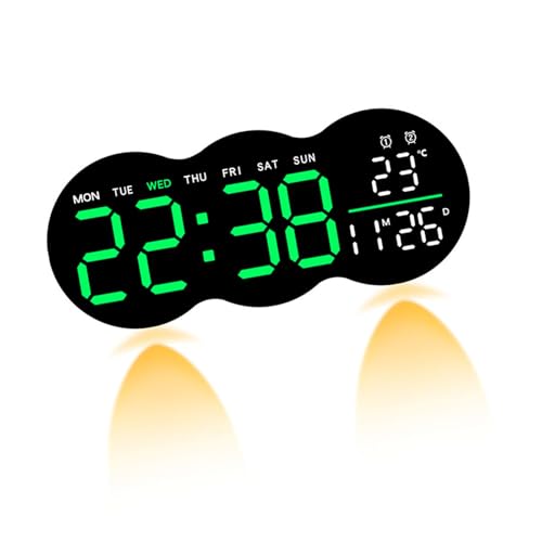 Fluxioxtna Moderne LED Digitale Wanduhr Mit 2 Alarmen Fernbedienungssteuerung Unterleuchtung Timer Eingepasstes Helligkeit Für Heimbüro Dekore Digital Wecker Fluxioxtna Moderne LED Digitale Wanduhr Mit 2 Alarmen Fernbedienungssteuerung Unterleuchtung Timer Eingepasstes Helligkeit Für Heimbüro Dekore Digital Wecker von Fluxioxtna