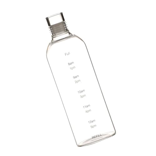 Fluxioxtna Robuster Glasbecher Mit Zeitskala Praktische Glas Turbler Mit Zeitmarkierglasflasche Für Fitness Und Bürogebrauch von Fluxioxtna
