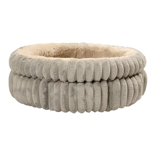 Fluxioxtna Weiche Plüschkatzen Bett Mit Abnehmbarem Kissen Design Für Innenräume Mit Antislip Bottom Winter Bequeme Schlafgebrauch Runde Haustierbett von Fluxioxtna