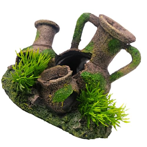 Fluxioxtna Zarte Aquarien Landschaft Künstliche Alte Crock Terrarium Landschaft Shrimp Baumstatue Aquarien Lebensraum Dekoration Aquariendekoration von Fluxioxtna