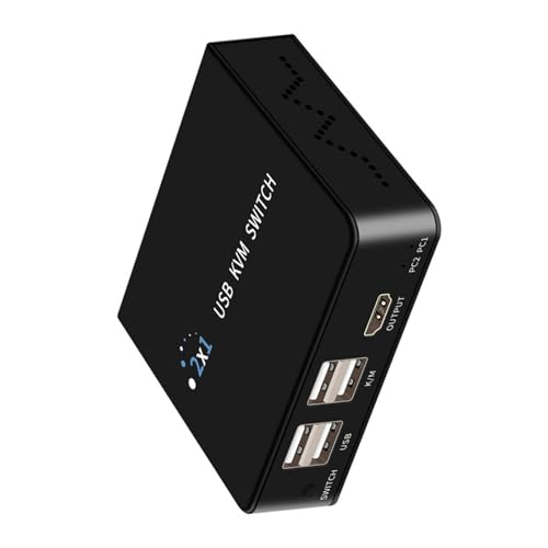HDTV KVM Switcher 2 Eingang 1 Ausgang 4K 60 Hz USB Tastatur Maus Sharing Switcher 4K 60 Hz Für PC Laptop Büro von Fluxioxtna