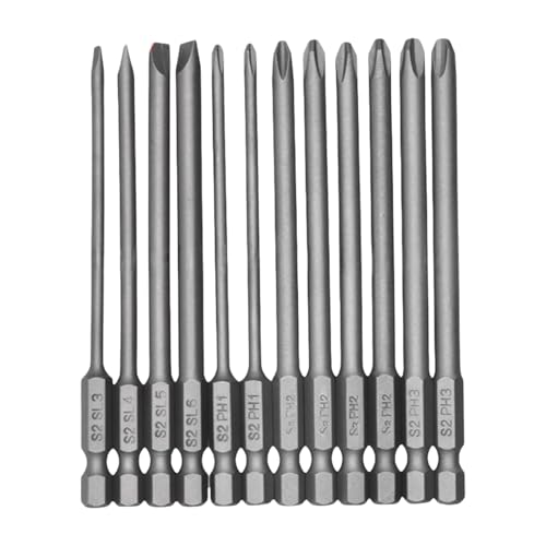 Legierungen Stahl 100 Mm Langer Schraubendreher Bit Set Von 12 Mit Sandstrahlleiter Sechseck Schaft Für Elektrowerkzeuganwendungen Hoher Präzisionstreiber Bit von Fluxioxtna
