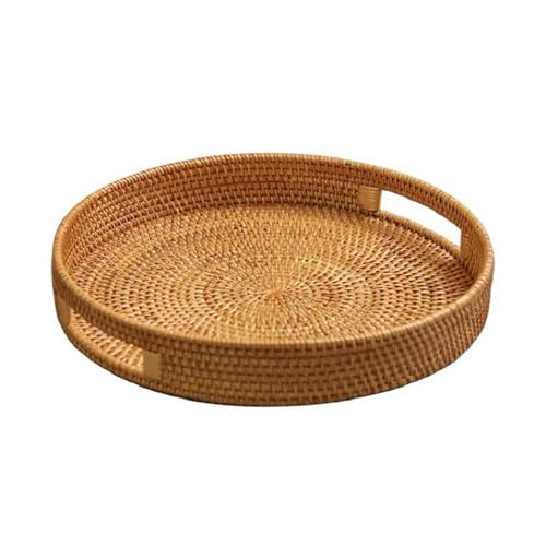 Mehrzweck Handgefertigte Obst Rattan Tablett Runde Wicker Designs Mit Praktischen Griffen Für Küchenküche Home Dekoration Korb Verwenden von Fluxioxtna