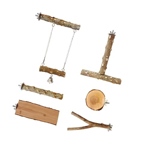 Fluxioxtna Natürliches Holz Kauen Und Klettern Sticks Für Sittiche Cockatiels 6pcs Vogelkäfig Barchen Kautschleifen Set Holz Vogelzubehör Accessoires von Fluxioxtna