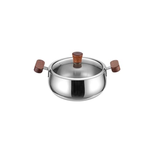 Nicht STIAK Bottom Edelstahl Stock Pots Glasdeckel Hitzes Kochgeschirr Mehrzweckküchenkochzubehör von Fluxioxtna