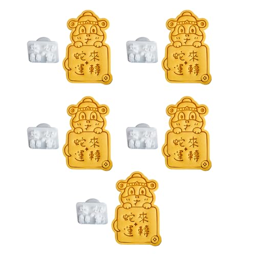 Snake Year Segen Segen Kekse Cutter Cookie Stempel Fondantgebäck Formplastik Kekse Cutter Küche Backvorrichtungen von Fluxioxtna