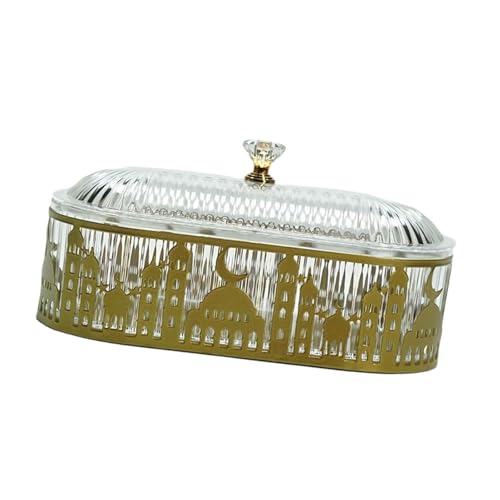 Styles Aus Dem Nahen Osten Eisen Snacks Speicher Rack Eid Mubaraks Gebäckschale Mit Staubdichtem Deckel Elegantes Brot Display Teller von Fluxioxtna