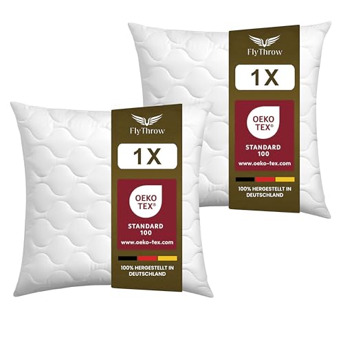 Fly Throw Gestepptes Kopfkissen 80x80 2er Set Mikrofaser-Kissen 80x80 1000 g Füllung mit Virgin- Faserfüllung,in Hotelqualität Flauschiges,gut gefülltes bettkissen für Allergiker geeignet Fly Throw Gestepptes Kopfkissen 80x80 2er Set Mikrofaser-Kissen 80x80 1000 g Füllung mit Virgin- Faserfüllung,in Hotelqualität Flauschiges,gut gefülltes bettkissen für Allergiker geeignet von Fly Throw