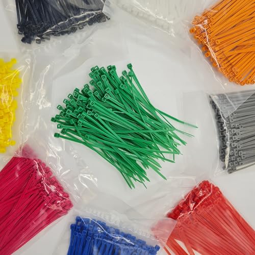 100 Stück Kabelbinder, Kabelbinder UV Beständig, Nylon Verschiedene Größen Super Haltbar Selbsthemmend Cable Ties (Grün, 100 Stück x 100mm) von FlyEx