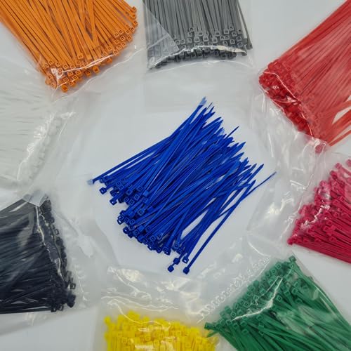 100 Stück Kabelbinder, Kabelbinder UV Beständig, Nylon Verschiedene Größen Super Haltbar Selbsthemmend Cable Ties (Rot, 100 Stück x 100mm) von FlyEx