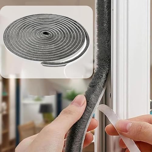 Bürstendichtung selbstklebend für Türdichtung Türbodendichtung Windstopper Rolladendichtung Dichtungsband Insektenschutz Fliegengitter (5 Meter, 6,7 x 20) von FlyEx