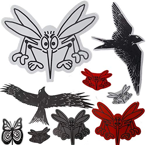 FlyEx Magnete anstatt Aufkleber Sticker für Fliegengitter Insektenschutz Reparatur-Set Vogelschlag Netze Türen Fenster Schiebetüren Spannrahmen (Mücke groß weiß) von FlyEx