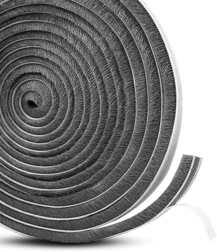XXL Bürstendichtung selbstklebend für Türdichtung selbstklebende Türbodendichtung Windstopper Rolladendichtung Dichtungsband Insektenschutz Fliegengitter (1, 6,7 x 25) von FlyEx