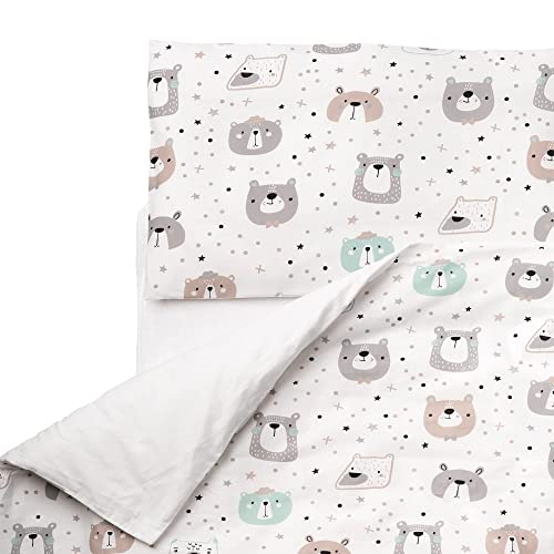 FlyIdeas Baby Bettwäsche Komplett Set 120x150 cm, 100% Reine Zert. Baumwolle Baby Decken Set mit Kissenbezug fur Neugeborenen Kinderbett Stubenwagen & Wiegen, Made in EU von FlyIdeas