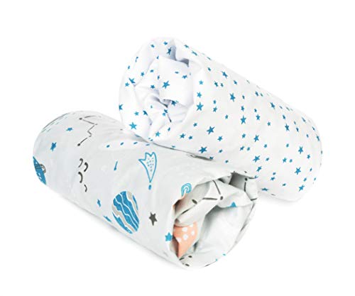 FlyIdeas Next 2 Me Spannbettlaken Beistellbett 83x50 cm, 2 STK. - 2 Spannleintuch Matratzenschoner fur Chicco Magic Dream Maxi Cosi Iora Kinderkraft, 100% Baumwolle Zertif von FlyIdeas