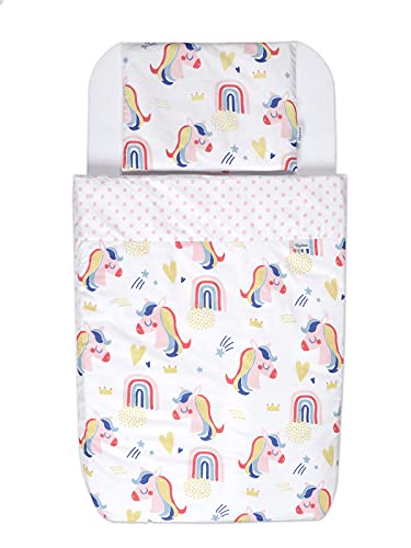 FlyIdeas Next to Me Spannbettlaken 3-TLG. Komplettset mit Bettbezug 83x50 cm | Kompatibel mit Nachttisch Chicco Next2Me Tutti Bambini Cozee Babylo Cozi 100% Reine Zertif. Baumwolle von FlyIdeas