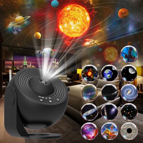 FlyLily Galaxy Projector, 13 in 1 HD Planetarium Star Projector for Bedroom 360 Rotating Star Projector Light with Adjustable Knob and Timer for Kids, Ceiling, Gifts, Room Decoration FlyLily Galaxy Projector, 13 in 1 HD Planetarium Star Projector for Bedroom 360 Rotating Star Projector Light with Adjustable Knob and Timer for Kids, Ceiling, Gifts, Room Decoration von FlyLily