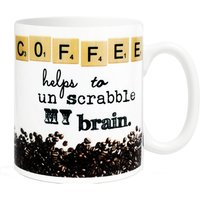 Kaffee Hilft Mein Gehirn Zu Entkrabbeln - 11 Unze Keramik Tasse Kaffeeliebhaber Geschenk Scrabble Inspiriertes Buch Lesen Lustig von FlyPaperProducts