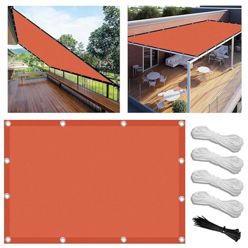 Balkonabdeckung 0.9x1.5m Multi Farbe und Größe Balkonumspannung Zaunschutz für Balkon Terrasse Balkonumspannungen Polyester Blickdichte Wasserfest Windfest mit Seil Kabelbindern und Ösen von FlySoul