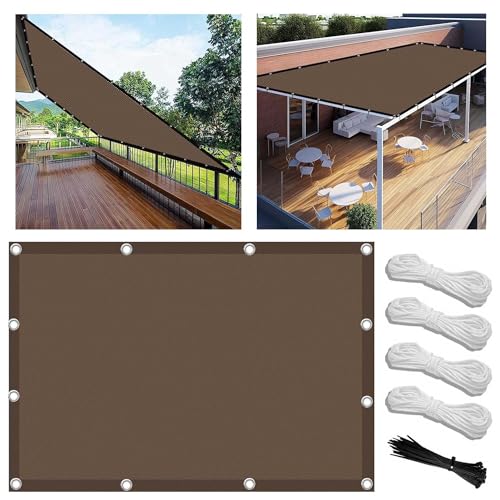 Balkonabdeckung 0.9x1.5m Multi Farbe und Größe Balkonumspannung Zaunschutz für Balkon Terrasse Balkonumspannungen Polyester Blickdichte Wasserfest Windfest mit Seil Kabelbindern und Ösen von FlySoul