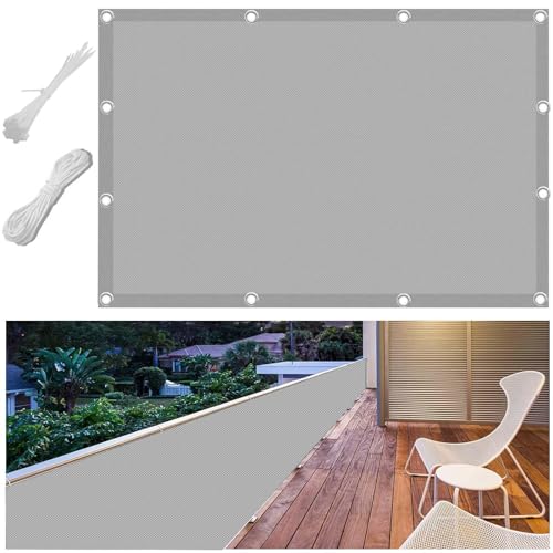 FlySoul Balkon Sonnenschutz 70x150cm Markisenstoffe Meterware im Viele Größe und Farben, Balkon Sonnenschutz inkl Befestigungsseile, UV-Schutz, Wetterfest für Garten Terrasse von FlySoul