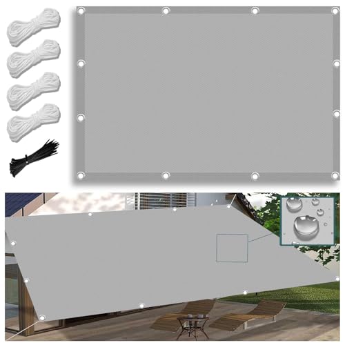 Sonnenschutz Balkon 1X2.4M Markisenstoffe Meterware im Viele Größe und Farben, Balkon Sonnenschutz inkl Befestigungsseile, UV-Schutz, Wetterfest für Garten Terrasse von FlySoul