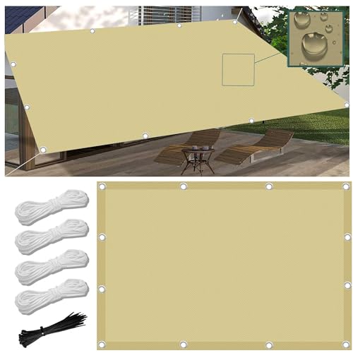 Sonnensegel 1.8x2.8M Wasserdicht Rechteckig Multi Farbe und Größe Sonnensegel Balkon UV Schutz Sonnenschutz Markise Mit Ösen Und Kordel für Balkon Terrasse Garten von FlySoul