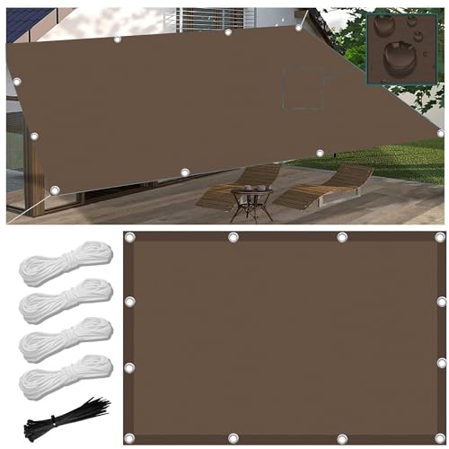 Sonnensegel Balkon Ohne Bohren 1.2x2M Segeltuch Meterware, Seitenschutz Balkon Ohne Bohren inkl Befestigungsseile, UV-Schutz, Wetterfest für Garten Terrasse von FlySoul