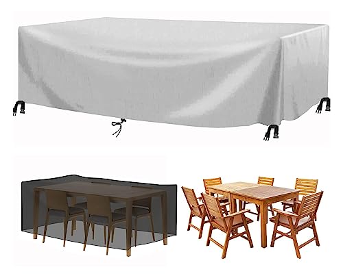 Flyace Abdeckung für Gartenmöbel Wasserdicht Multi Größe Abdeckplane Gartenmöbel 600D Schutzhülle Gartenmöbel Terrasse Gartenmöbel Abdeckungen für Gartenmöbel Sets Tische und Stühle 200x180x100cm von Flyace