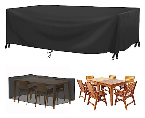 Flyace Abdeckung für Gartenmöbel Wasserdicht Multi Größe Abdeckplane Gartenmöbel 600D Schutzhülle Gartenmöbel Terrasse Gartenmöbel Abdeckungen für Gartenmöbel Sets Tische und Stühle 210x100x85cm von Flyace