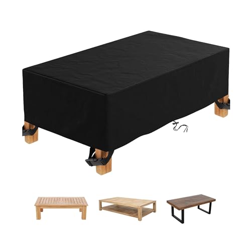 Flyace Gartenmöbel Abdeckung Wasserdicht Regenschutz Tischabdeckung Winterfest Abdeckplane Gartenmöbel Rechteckig Tisch Abdeckhaube Schutzhülle für Gartentisch Sitzgruppe 210x110x60cm von Flyace