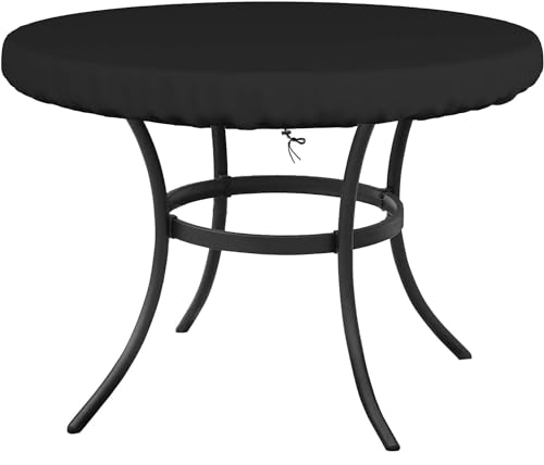 Flyace Rund Abdeckung Tischabdeckung Gartenmöbel Rund Tischplatten Abdeckung Gartentisch Abdeckung Rund Gartenmöbel Abdeckung für Gartentische Wasserdicht UV Beständig 220x10cm von Flyace