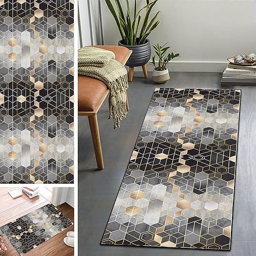 Teppich Läufer Flur rutschfest Multi Stil und Größe Teppichläufer Waschbar Eingangsteppich Schmutzfangmatte Fußmatte für Innen Außen Küchenteppich Teppich für Wohnzimmer Schlafzimmer 60x250cm von Flyace