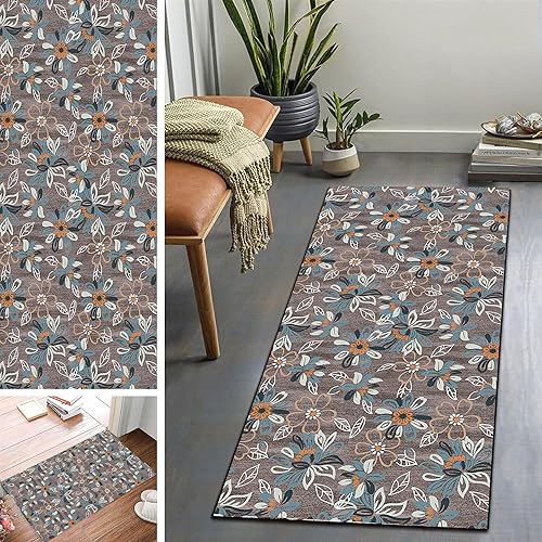 Teppich Läufer Flur rutschfest Multi Stil und Größe Teppichläufer Waschbar Eingangsteppich Schmutzfangmatte Fußmatte für Innen Außen Küchenteppich Teppich für Wohnzimmer Schlafzimmer 60x200cm von Flyace