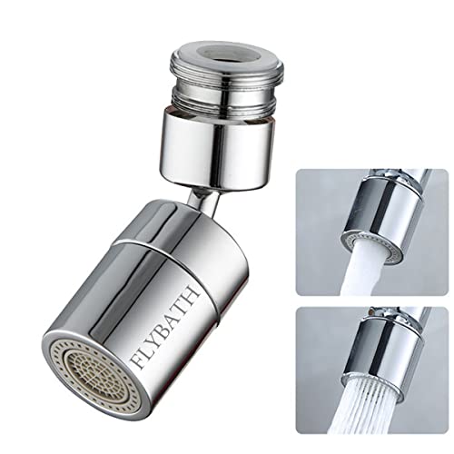 Flybath 360° Drehbarer Wasserhahn Luftsprudler Waschbecken Sprayer 2 Sprühfunktionen Universal Strahlregler Wasserhahn Aufsatz Erweiterter Spritzfest Filter für Bad Küche von Flybath