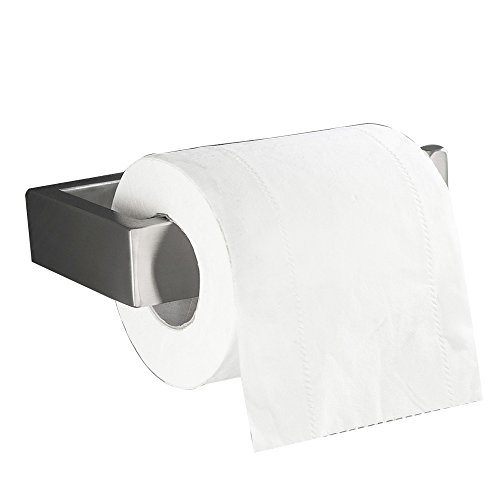 Flybath Bad WC-Rollenhalter ohne Deckel SUS 304 Edelstahl Gebürstetes Silber Toilettenpapierhalter Wandmontage von Flybath