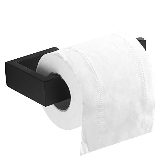 Flybath Bad WC-Rollenhalter ohne Deckel SUS 304 Edelstahl Mattschwarzes Finish Toilettenpapierhalter Wandmontage von Flybath