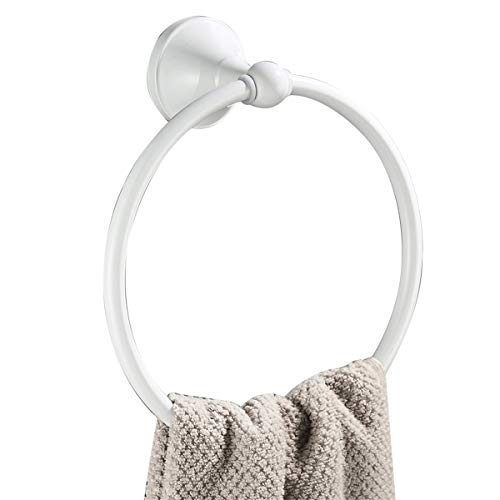 Flybath Handtuchring Messing Handtuchhalter Wandmontage Weiß-Finish von Flybath