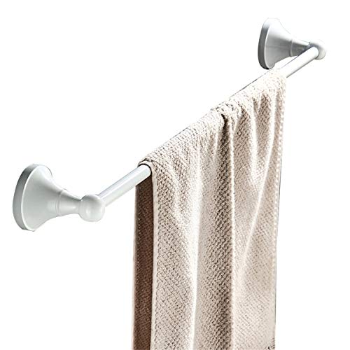 Flybath Handtuchstange 60 cm Single Messing Handtuchhalter Badetuchhalter Wandmontage Weiß-Finish von Flybath