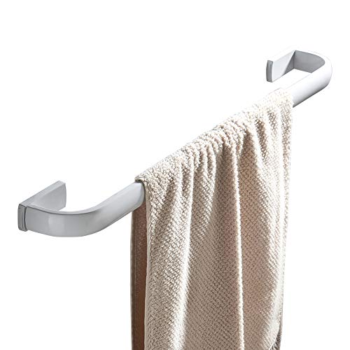Flybath Handtuchstange Single Messing Handtuchhalter Badetuchhalter Wandmontage, 57 cm / 22,44 Zoll, Weiß von Flybath