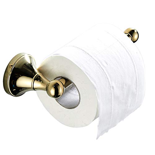 Flybath Toilettenpapierhalter ohne Deckel Messing Bad WC-Rollenhalter Wandmontage, Poliertes Gold von Flybath