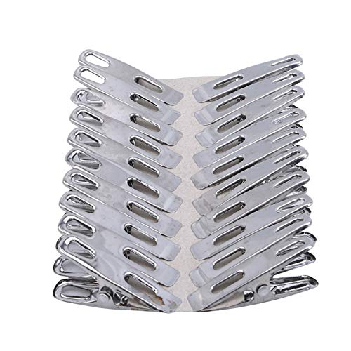 Flybloom 20 Stück Edelstahl Wäscheklammern Kleiderbügel Clip Handwerker Clip für drinnen und draußen von Flybloom